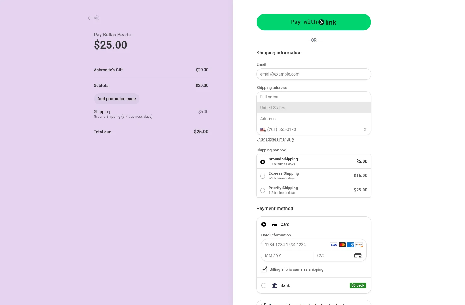 stripe checkout